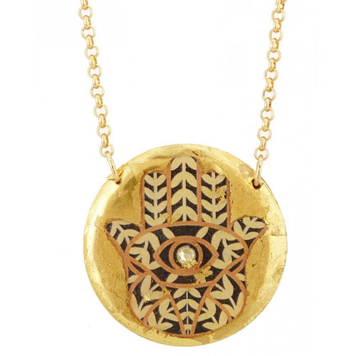 Hamsa Pendant - Gold - 17 inches - Museum Jewelry - Museum Company Photo