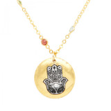 Hamsa Eye Pendant w/Semi Precious Chain - Museum Jewelry - Museum Company Photo