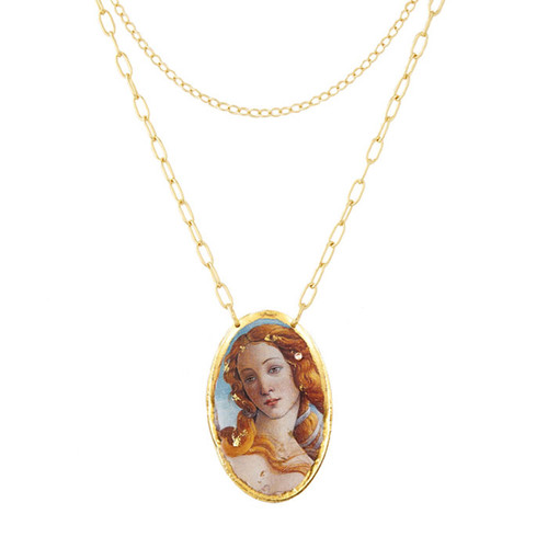 Botticelli Venus Large Oval Pendant - Museum Jewelry - Museum Company Photo