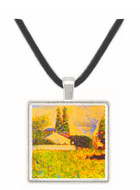 A house between trees by Seurat -  Museum Exhibit Pendant - Museum Company Photo