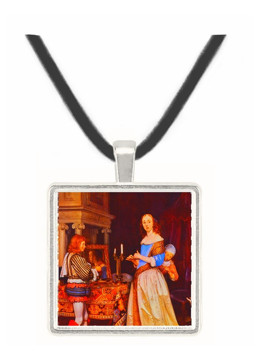 A Lady at her Toilet - Gerard Terborch -  Museum Exhibit Pendant - Museum Company Photo