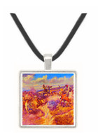 A Tight Dally and a Loose Latigo - Charles M. Russell -  Museum Exhibit Pendant - Museum Company Photo