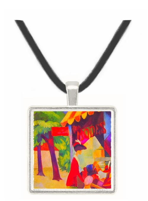Before Hutladen (woman with a red jacket and child) by Macke -  Museum Exhibit Pendant - Museum Company Photo