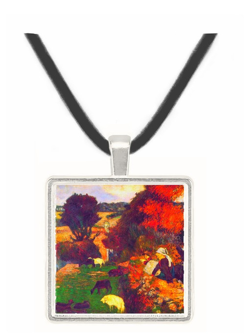 Breton Shepherds by Gauguin -  Museum Exhibit Pendant - Museum Company Photo