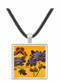 Butterfly and Dahlias - unknown artist -  Museum Exhibit Pendant - Museum Company Photo