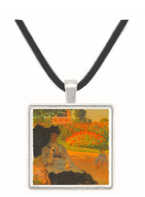 Camille in the garden with Jean and his nanny by Monet -  Museum Exhibit Pendant - Museum Company Photo