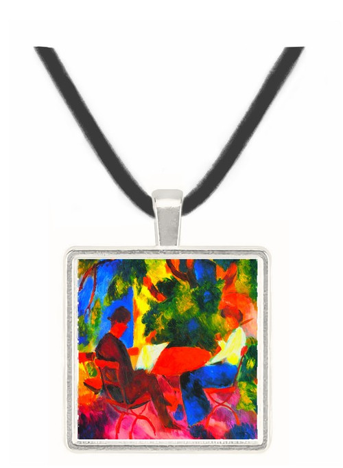 Couple at the garden table by Macke -  Museum Exhibit Pendant - Museum Company Photo
