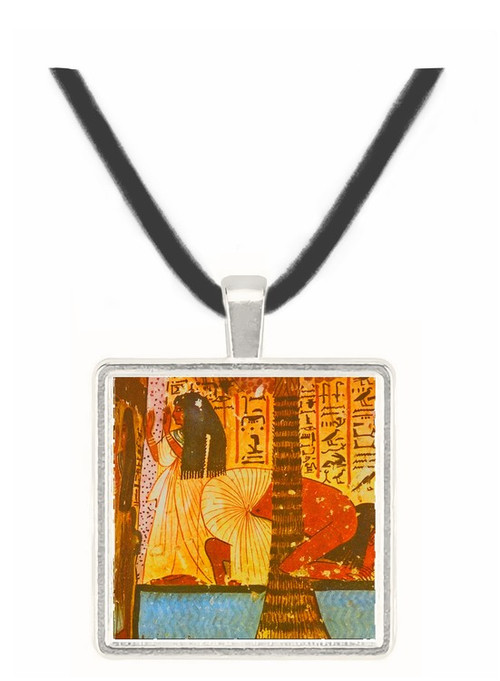 Dead Man Kneeling Beside a Palm Tree Drinking -  Museum Exhibit Pendant - Museum Company Photo