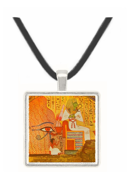 Dead Man Kneels beside Osiris - Tomb of Nakht -  Museum Exhibit Pendant - Museum Company Photo