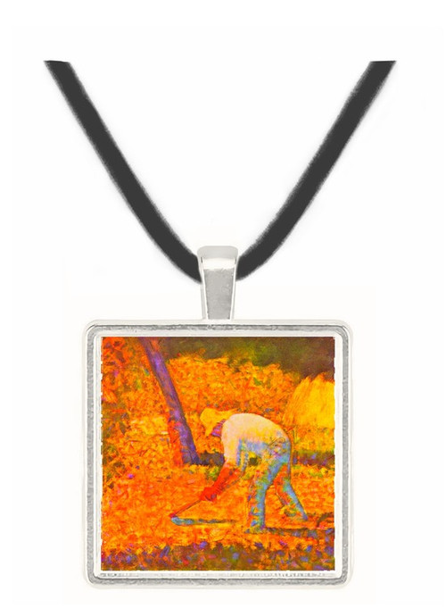 Farmer with hoe by Seurat -  Museum Exhibit Pendant - Museum Company Photo