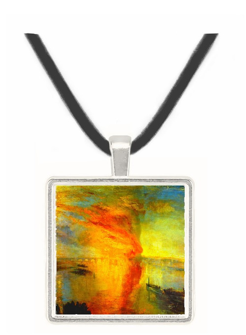 Fire at the Parliament building in 1834 by Joseph Mallord Turner -  Museum Exhibit Pendant - Museum Company Photo