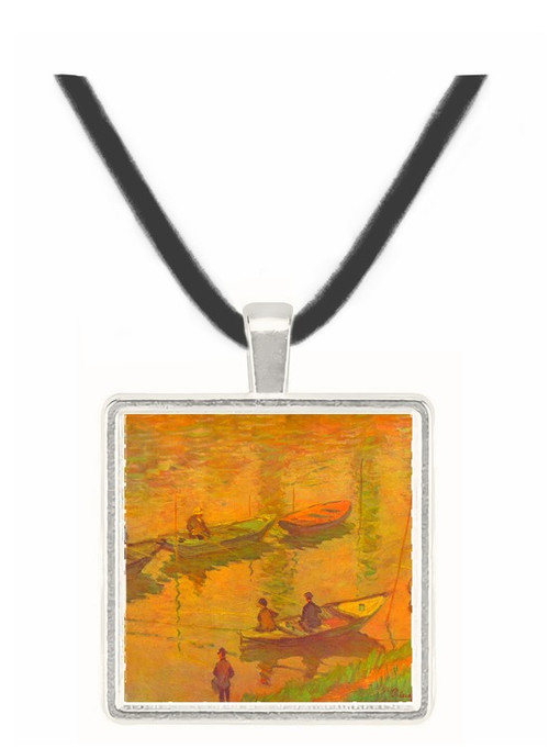 Fishermen on the Seine at Poissy by Claude_Monet -  Museum Exhibit Pendant - Museum Company Photo
