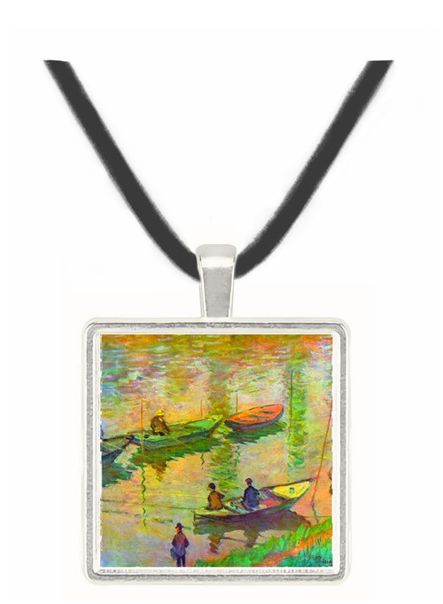 Fishermen on the Seine at Poissy by Monet -  Museum Exhibit Pendant - Museum Company Photo