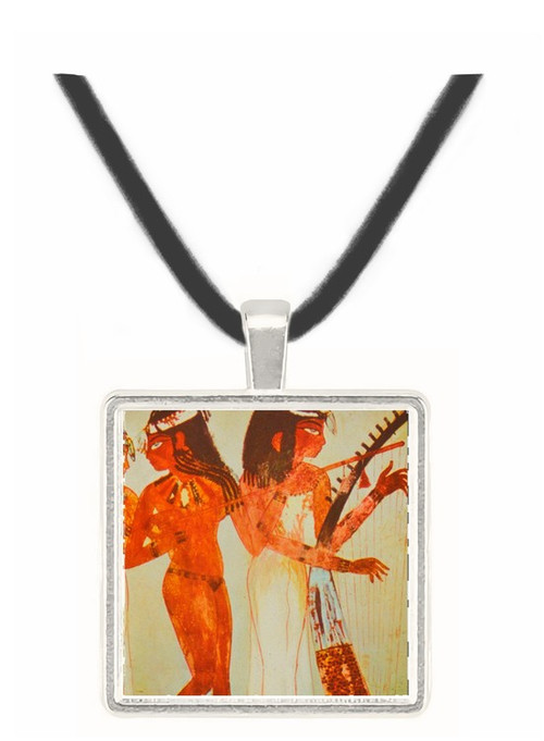 Girl Musicians Playing and Dancing at a Banquet -  Museum Exhibit Pendant - Museum Company Photo