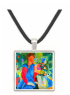 Girls with fish bell by Macke -  Museum Exhibit Pendant - Museum Company Photo