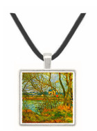 Grey day on the banks of the Oise at Pontoise by Pissarro -  Museum Exhibit Pendant - Museum Company Photo