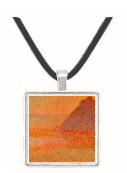 Haystacks at sunset by Monet -  Museum Exhibit Pendant - Museum Company Photo