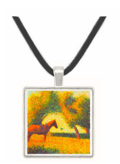Horse and wagon by Seurat -  Museum Exhibit Pendant - Museum Company Photo