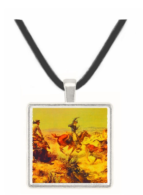 Jerked Down - Charles M. Russell -  Museum Exhibit Pendant - Museum Company Photo