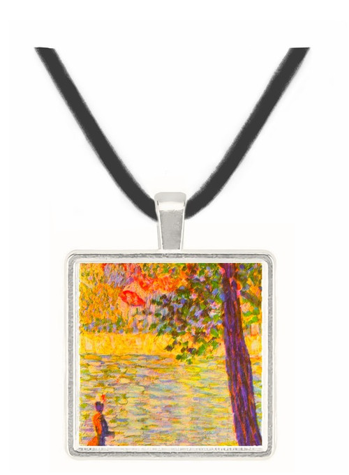 Morning walk (The Seine at Courbevoie) by Seurat -  Museum Exhibit Pendant - Museum Company Photo