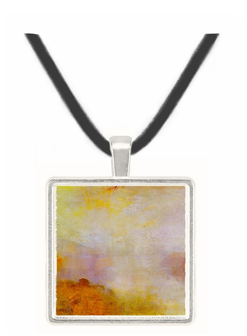Mountain scene with lake and cottage by Joseph Mallord Turner -  Museum Exhibit Pendant - Museum Company Photo