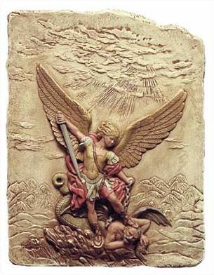 Archangel Michael slaying the Devil - Church of Santa Maria Della Concezione, Rome 1626 A.D. - Photo Museum Store Compan