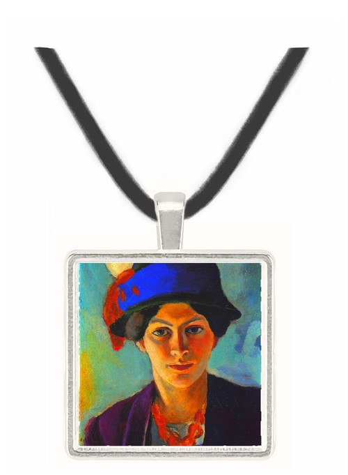 Portrait of the wife of the artist with a hat by Macke -  Museum Exhibit Pendant - Museum Company Photo