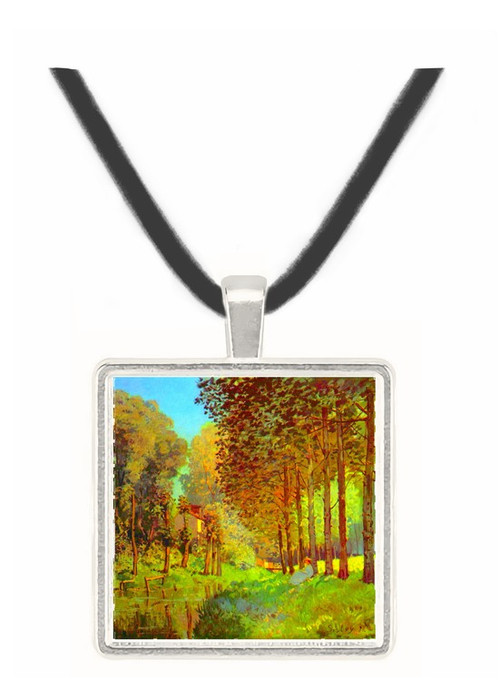Resting on the river bank by Sisley -  Museum Exhibit Pendant - Museum Company Photo