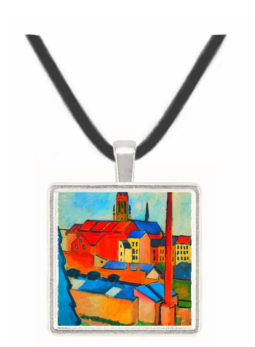 St. Mary's Church with houses and chimney by Macke -  Museum Exhibit Pendant - Museum Company Photo