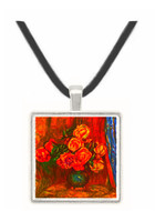 Still life roses before a blue curtain by Renoir -  Museum Exhibit Pendant - Museum Company Photo