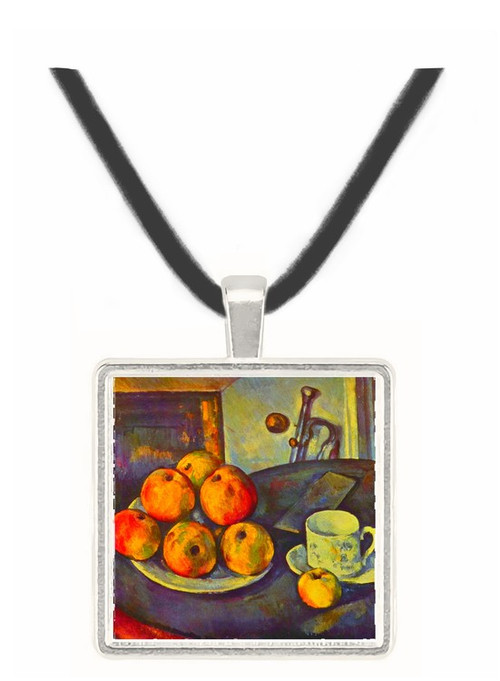 Still life with a bottle and apple cart by Cezanne -  Museum Exhibit Pendant - Museum Company Photo