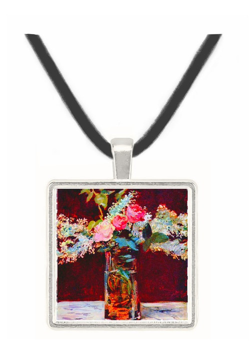 Still life, lilac and roses by Manet -  Museum Exhibit Pendant - Museum Company Photo