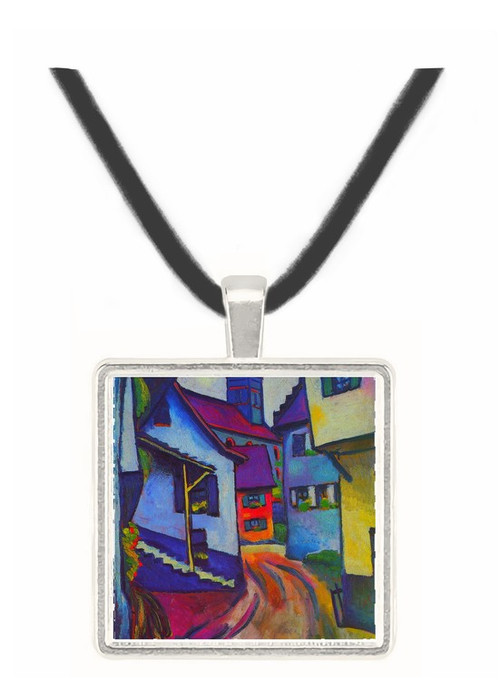 Street with a church in Kandern by Macke -  Museum Exhibit Pendant - Museum Company Photo