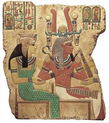 Coronation scene of Seti I, Painted - Temple of Abidos, Egypt. 19th Dynasty 1317 B.C. - Photo Museum Store Company