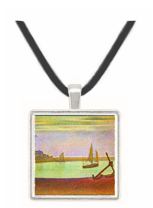 The canal at Gravelines by Seurat -  Museum Exhibit Pendant - Museum Company Photo