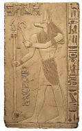 Anubis Relief - Temple of Abidos, Egypt. 19th.Dynasty 1317 B.C. - Photo Museum Store Company