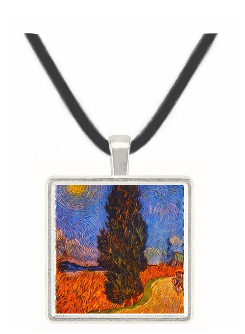 The Cypress Road - Vincent van Gogh -  Museum Exhibit Pendant - Museum Company Photo