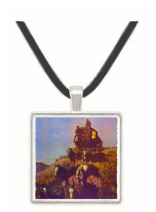 The Old Stage Coach of the Plains - Frederic Remington -  Museum Exhibit Pendant - Museum Company Photo