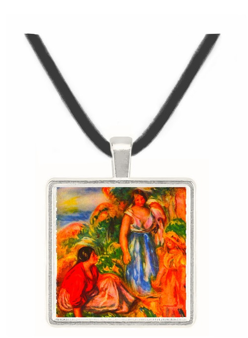 Two women with young girls in a landscape by Renoir -  Museum Exhibit Pendant - Museum Company Photo