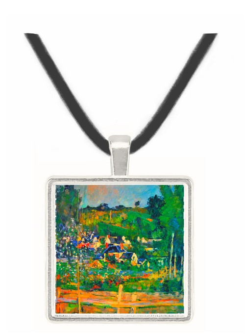 Village behind the view of Auvers-sur-Oise, The Fence by Cezanne -  Museum Exhibit Pendant - Museum Company Photo