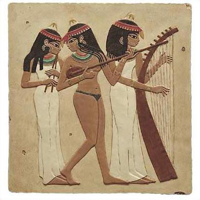 Egyptian Musicians - Tomb of Nakht, Egypt. Dynasty XVIII 1450 B.C. - Photo Museum Store Company