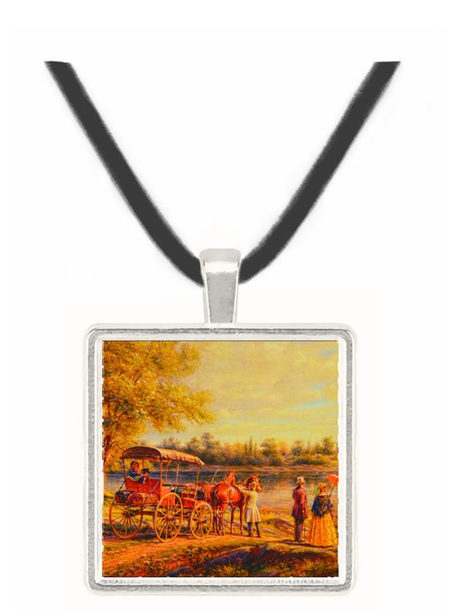 Waiting for the Ferry - Edward Lamson Hery -  Museum Exhibit Pendant - Museum Company Photo