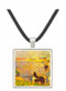 White and black horse in the river by Seurat -  Museum Exhibit Pendant - Museum Company Photo