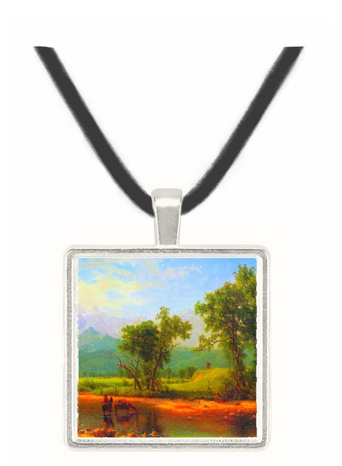 Wind River Mountains, landscape in Wyoming by Bierstadt -  Museum Exhibit Pendant - Museum Company Photo