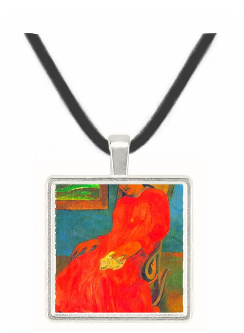 Woman in Red Dress by Gauguin -  Museum Exhibit Pendant - Museum Company Photo