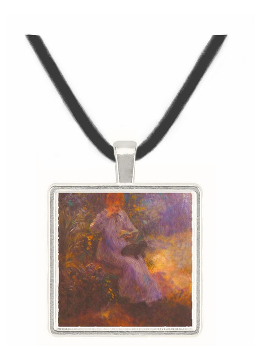 Woman with a black dog by Renoir -  Museum Exhibit Pendant - Museum Company Photo