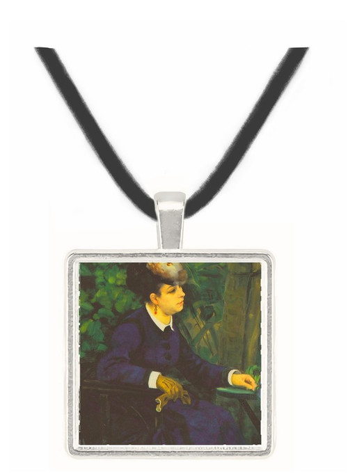 Woman with gull feather (Woman in the garden) by Renoir -  Museum Exhibit Pendant - Museum Company Photo