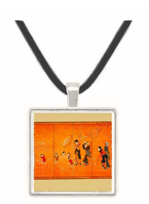 Women and Children in the Snow - unknown artist -  Museum Exhibit Pendant - Museum Company Photo