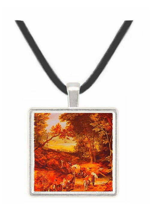 Wooded Landscape with a Wagon Train - Jan Brueghel -  Museum Exhibit Pendant - Museum Company Photo