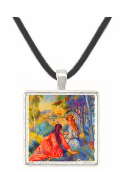 Young girls in the meadow by Renoir -  Museum Exhibit Pendant - Museum Company Photo